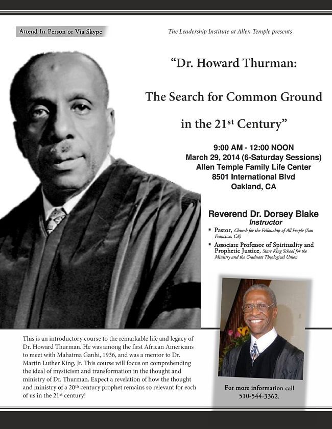 Howard Thurman Search for Common Ground Flyer
