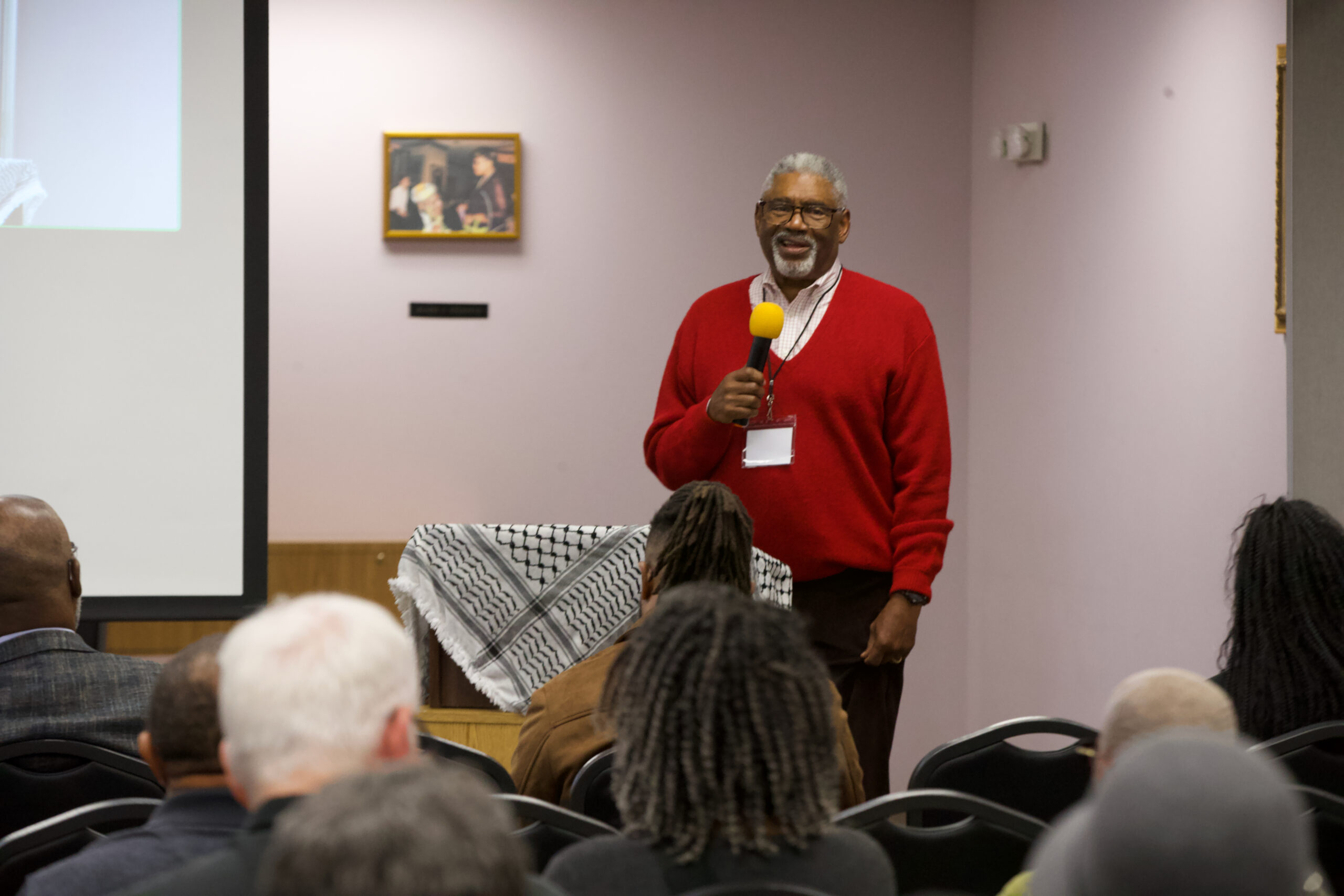 Speaker giving a presentation at an event