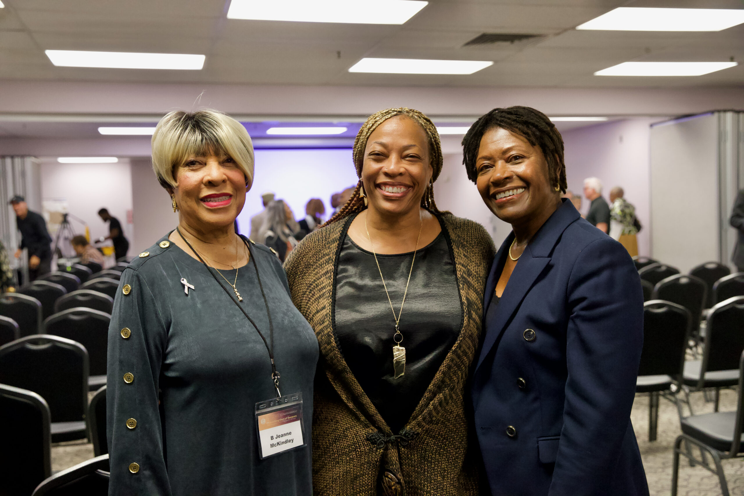 Attendees posing at an event