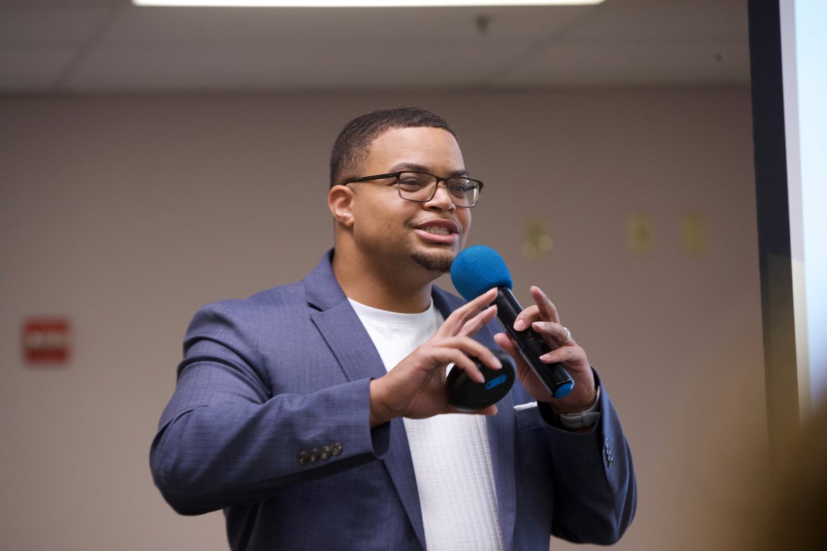 Christian Ministry Speaker addressing audience during LIAT event